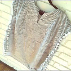 Summer blue and white stripped Eloquii top